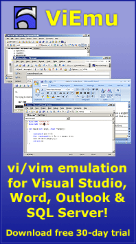 vi-vim emulation for visual studio in action